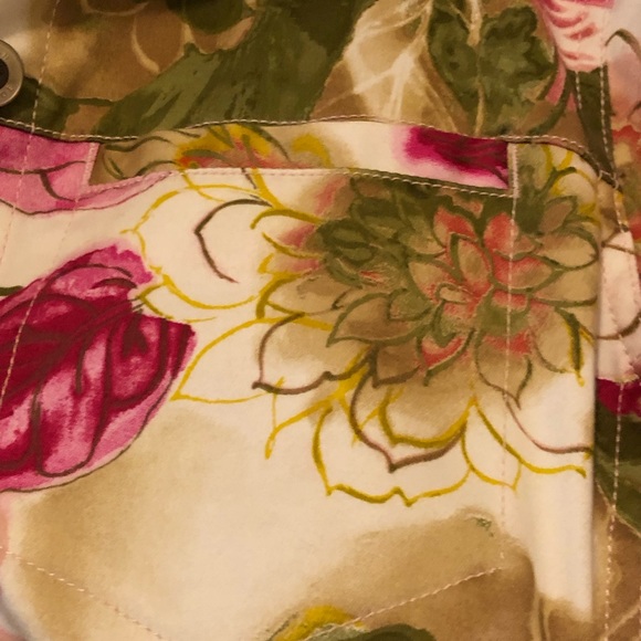 Caribbean Joe Floral 6 button jacket Sm with 4 pockets on front 2 inside pockets - Picture 7 of 12